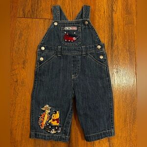 Vintage Disney Baby 3-6 Months Overalls Winnie the Pooh Tigger Denim Jean
